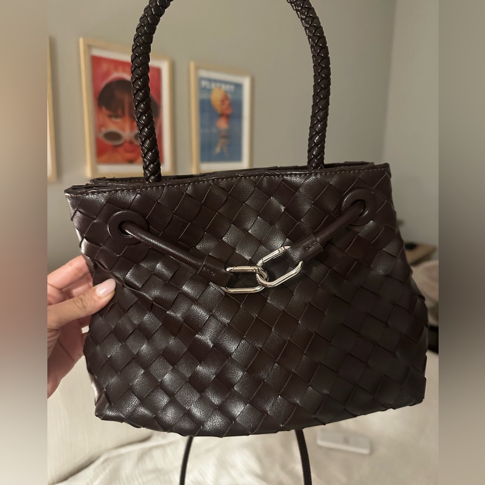 Brown Woven Handbag